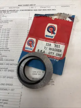 22b302 Bmc Mgb 1968-80 Nos Laygear Rear Thrust Washer