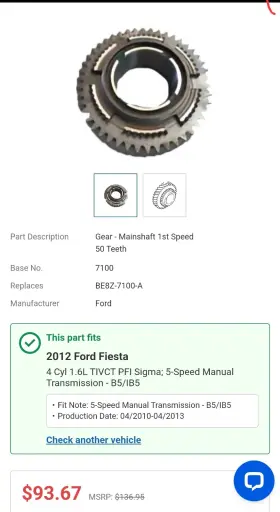 Be8z-7100-fa Ford Gear Main Shaft For