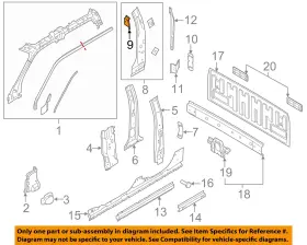 Fl3z16278b10a Ford Oem 15-23 F-150 Lightning-inner Lock Plr Reinf Plate