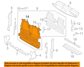 Ft4z8b455b Ford Oem 15-18 Edge Radiator Support Air Deflector-housing