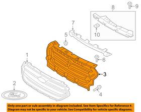 Ford Oem Gj5z8a284aa 17-19 Escape Front Bumper Grille Grille-reinforcement