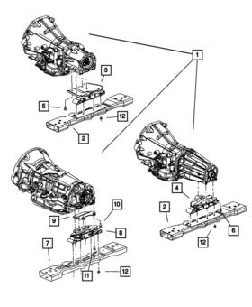 Mopar 52129040ad Genuine Transmission Support Bracket And Insulator