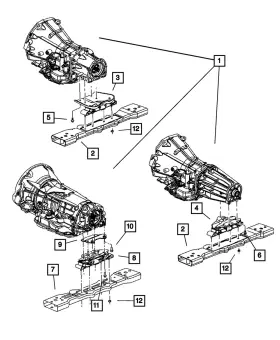 52129040ad Mopar Genuine Transmission Support Bracket And Insulator