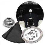 Black Vertical Shifter Or Emergency Brake Boot With Silver Trim Ring And Cap New. Price: $79.95.