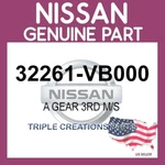 32261-VB000 Genuine Nissan Gear 3RD M/s 32261VB000 Oem New. Price: $122.39.