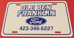 Ole Ben Franklin Ford Dealership License Plate Knoxville Tn Used. Price: $29.99.