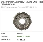 Speed Synchronizer Assembly 96WZ-7124-H New. Price: $95.00.