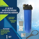 20" Big Blue Housing For Whole House Water Filtration System, 1 Brass Port New. Price: $52.99.
