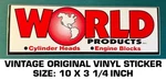 World Products Cylinder Heads Engine Blocks-vintage Original Vinyl Decal Sticker Used. Price: $10.90.