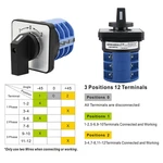 40A Momentary Motor Reversing Switch Ac 660V 12 Terminal 3 Phase Rotary Cam C... New. Price: $31.12.