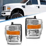 2008-2010 Ford F250 F350 F450 Sd Headlight Assembly Chrome Housing Pair Amber New. Price: $133.76.