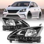 Headlight Assembly 2013-2015 Nissan Sentra Black Housing Clear Reflector New. Price: $245.99.
