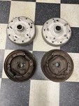 Porsche 356 Front Brake Drums Backing Plates Shoes Used. Price: $900.00.