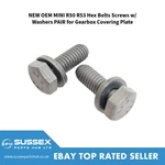 New Oem Mini R50 R53 Hex Bolts Screws W/ Washers Pair For Gearbox Covering Plate. Price: $16.06.