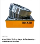 Timken 3780/3732 Tapered Roller Bearing Cup And Cone New. Price: $199.99.
